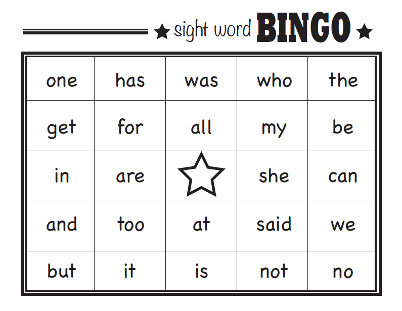 players may choose games  game bingo not use word printable to sight word more the cards word advanced
